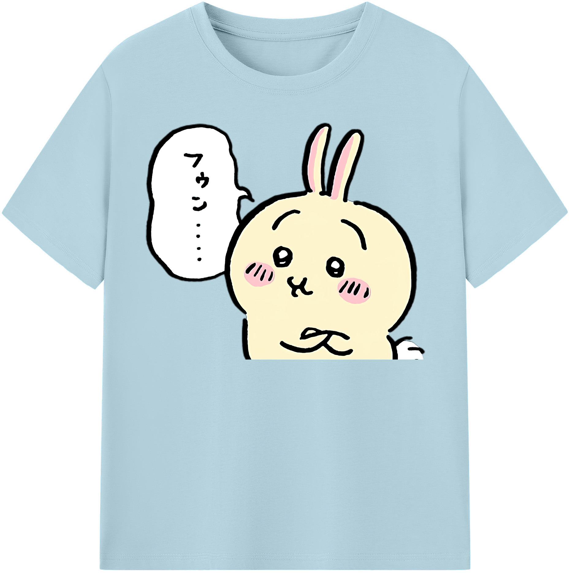 （画像用） ちいかわ うさぎ Chii-kawa usagi 綿100％半袖Tシャツ（フロントプリント）